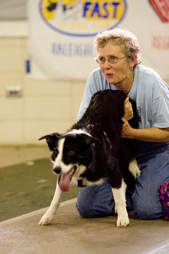 Sharon Harrell of the New River Rapids Flyball Club