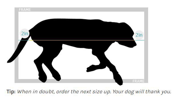 Graphic and chart explaining how to measure your dog for a Kuranda Dog Bed