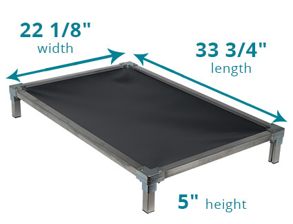 Illustration showing dimensions of 33 3/4 x 22 1/8 Size Bed