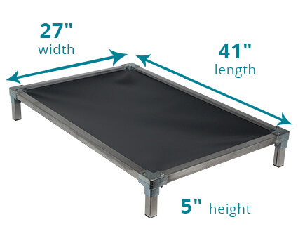 Illustration showing dimensions of 41 x 27 Size Bed